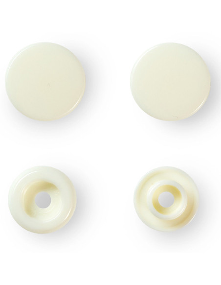 Set of 30 Color Snaps press buttons 12.4 mm - Off-white