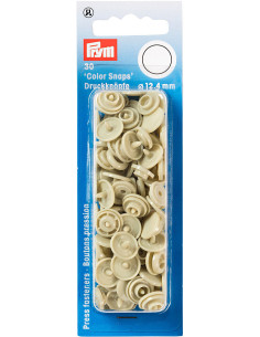 Set of 30 Color Snaps press buttons 12.4 mm - Beige
