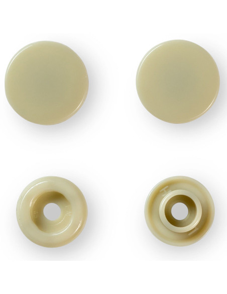 Set of 30 Color Snaps press buttons 12.4 mm - Beige