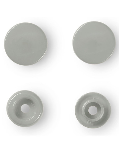 Set of 30 Color Snaps press buttons 12.4 mm - Gray