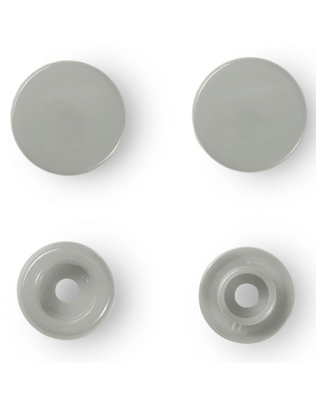 Set of 30 Color Snaps press buttons 12.4 mm - Gray