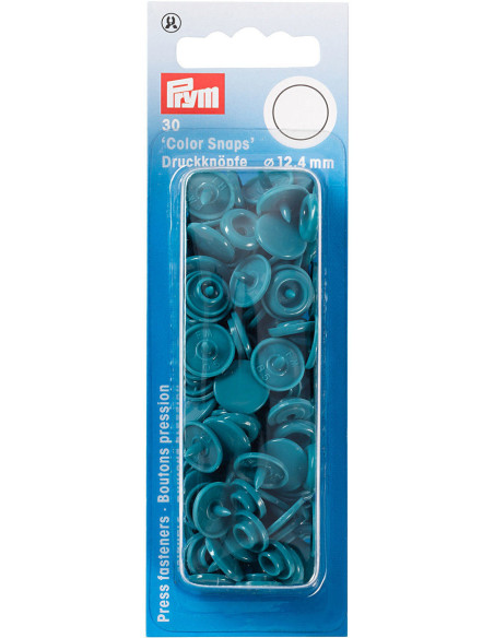 Set of 30 Color Snaps 12.4 mm - Petrol Blue