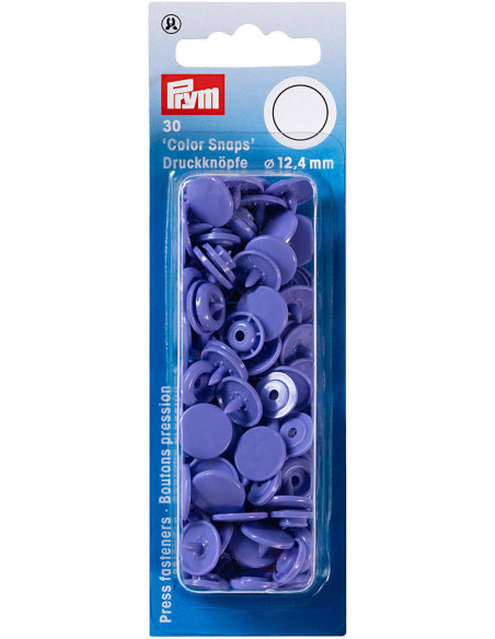 Set of 30 Color Snaps press buttons 12.4 mm - Lilac