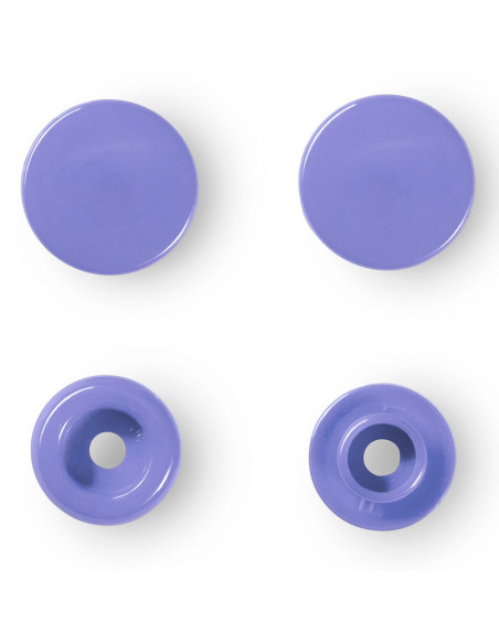 Set of 30 Color Snaps press buttons 12.4 mm - Lilac