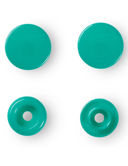 Set of 30 Color Snaps press buttons 12.4 mm - Emerald Green
