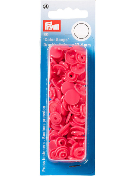 Set of 30 Color Snaps fasteners 12.4 mm - Raspberry Fuchsia