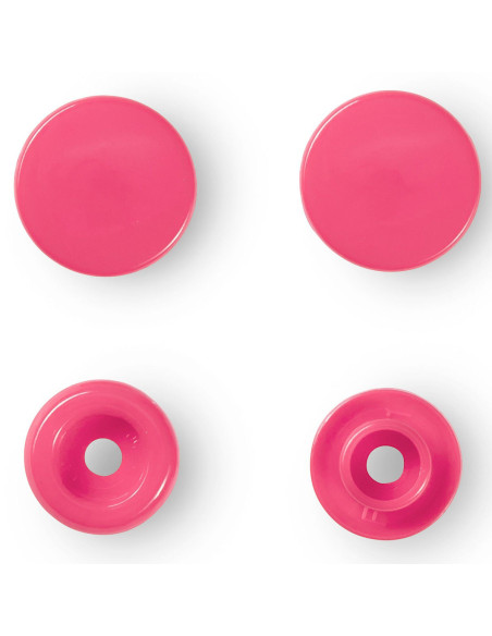 Set of 30 Color Snaps fasteners 12.4 mm - Raspberry Fuchsia