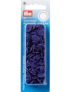 Set of 30 Color Snaps press buttons 12.4 mm - Dark Purple