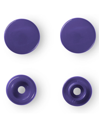 Set of 30 Color Snaps press buttons 12.4 mm - Dark Purple
