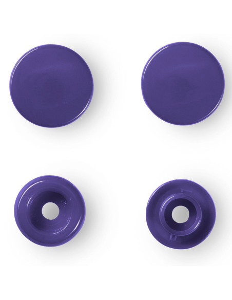Set of 30 Color Snaps press buttons 12.4 mm - Dark Purple