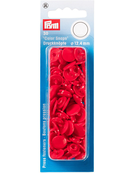Set of 30 Color Snaps 12.4 mm - Red