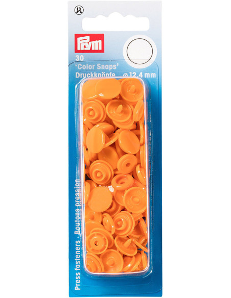 Set of 30 Color Snaps press buttons 12.4 mm - Orange