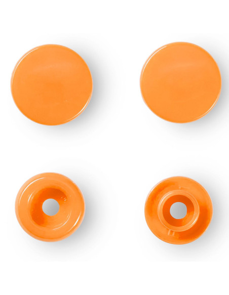 Set of 30 Color Snaps press buttons 12.4 mm - Orange