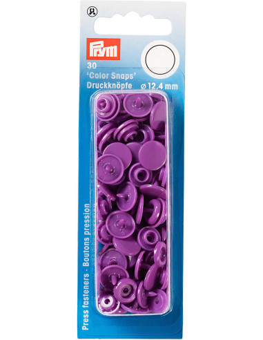 Set of 30 Color Snaps press buttons 12.4 mm - Amethyst Purple