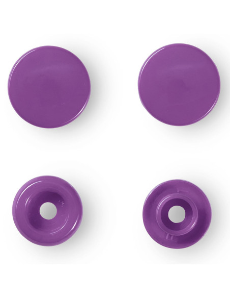 Set of 30 Color Snaps press buttons 12.4 mm - Amethyst Purple