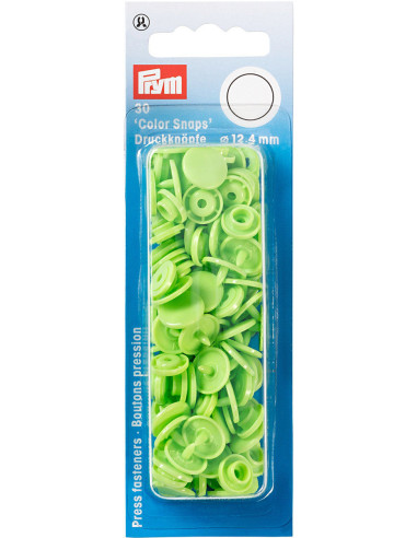 Set of 30 Color Snaps press buttons 12.4 mm - Apple Green