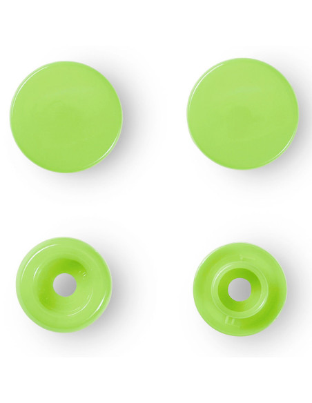 Set of 30 Color Snaps press buttons 12.4 mm - Apple Green