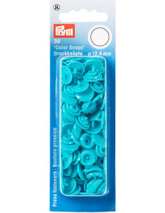 Set of 30 Color Snaps press buttons 12.4 mm - Dark Turquoise