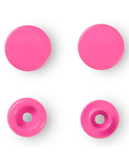 Set of 30 Color Snaps press buttons 12.4 mm - Fuchsia