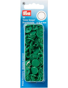 Set of 30 Color Snaps press buttons 12.4 mm - Grass green