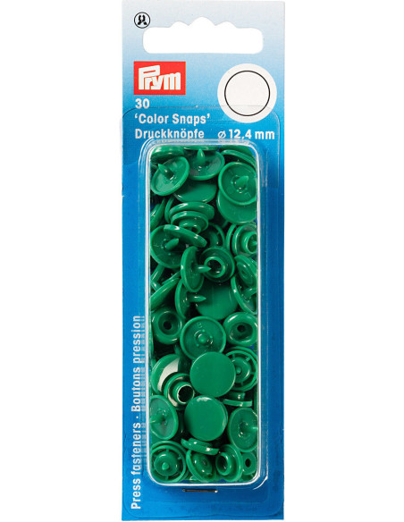 Set of 30 Color Snaps press buttons 12.4 mm - Grass green