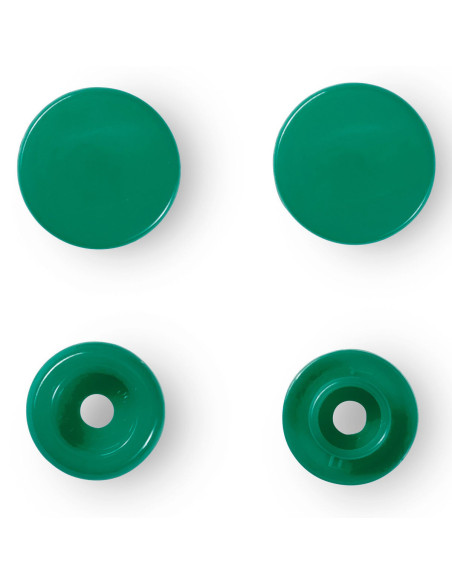Set of 30 Color Snaps press buttons 12.4 mm - Grass green