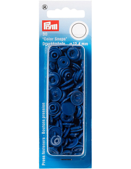 Set of 30 Color Snaps press buttons 12.4 mm - Dark Blue