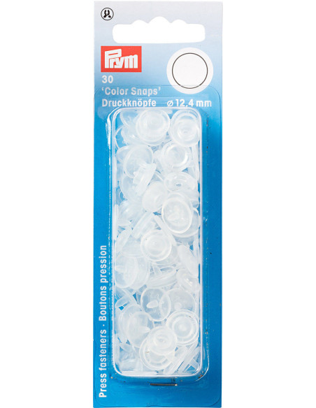 Set of 30 Color Snaps press buttons 12.4 mm - Matte transparent