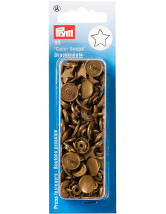 Set of 30 Color Snaps Star Press Studs 12.4 mm - Gold