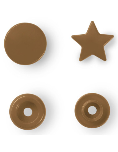 Set of 30 Color Snaps Star Press Studs 12.4 mm - Gold