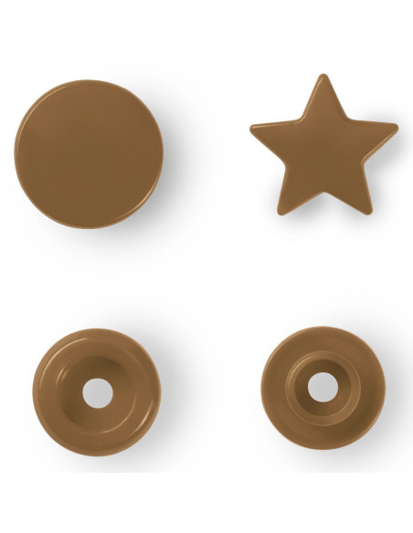 Set of 30 Color Snaps Star Press Studs 12.4 mm - Gold