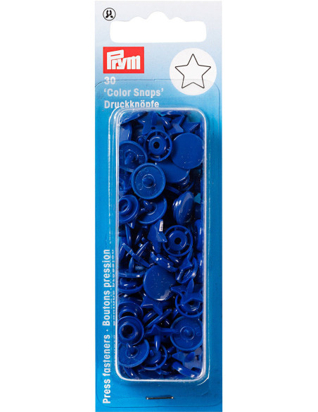 Set of 30 Color Snaps Star Press Studs 12.4 mm - Royal Blue