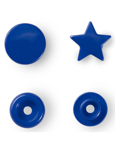 Set of 30 Color Snaps Star Press Studs 12.4 mm - Royal Blue