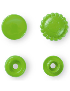 Set of 21 Color Snaps Flower Press Studs 13.6 mm - Green 2