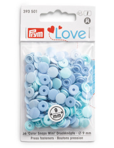 Set of 36 Color Snaps Mini 9 mm snap buttons - Blue Gradient