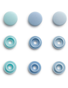 Set of 36 Color Snaps Mini 9 mm snap buttons - Blue Gradient 2