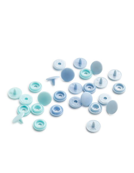 Set of 36 Color Snaps Mini 9 mm snap buttons - Blue Gradient