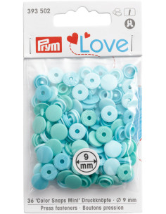 Set of 36 Color Snaps Mini 9 mm snap buttons - Green Gradient