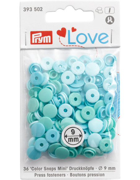 Set of 36 Color Snaps Mini 9 mm snap buttons - Green Gradient
