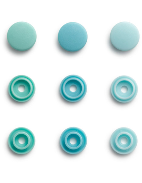 Set of 36 Color Snaps Mini 9 mm snap buttons - Green Gradient