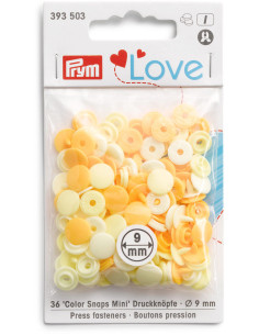 Set of 36 Color Snaps Mini 9 mm snap buttons - Yellow Gradient