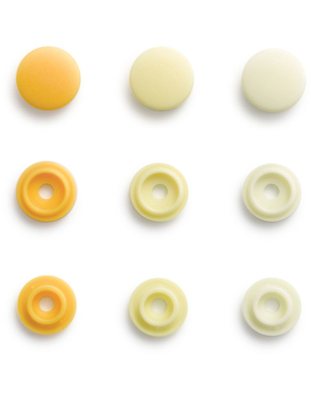 Set of 36 Color Snaps Mini 9 mm snap buttons - Yellow Gradient