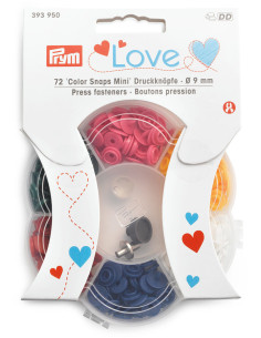 Box of 72 Color Snaps Mini 9 mm press buttons