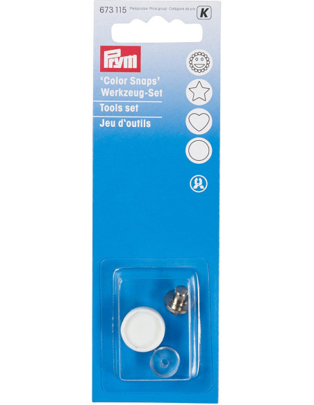 Tool kit for installing 12.4 mm Color Snaps buttons