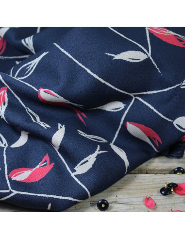 Atlantic blue viscose crepe fabric Avena - Églantine & Zoé