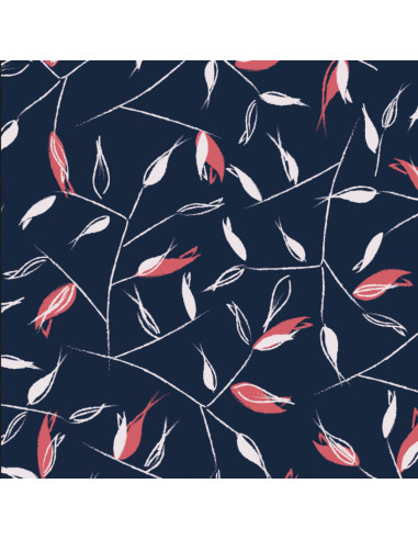 Atlantic blue viscose crepe fabric Avena - Églantine & Zoé