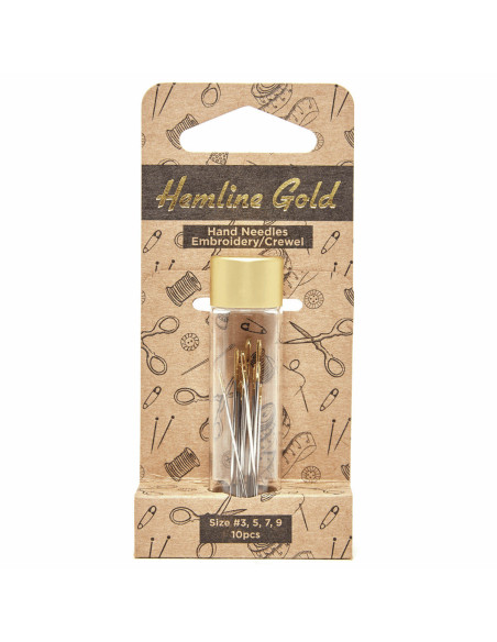 Glass tube of 10 premium embroidery needles