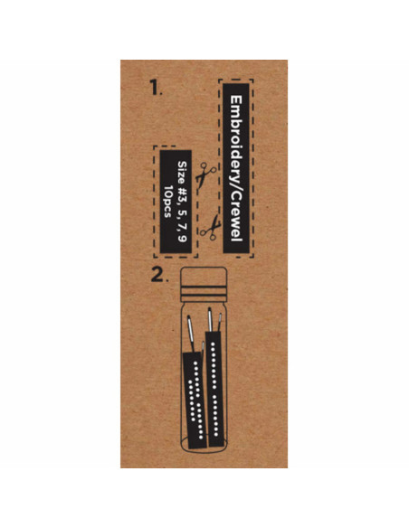 Glass tube of 10 premium embroidery needles