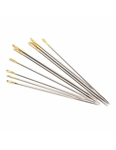 Glass tube of 10 premium long sewing needles