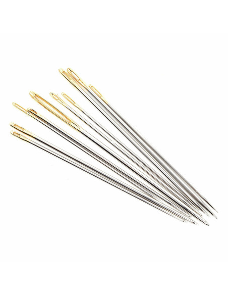 Glass tube of 10 assorted premium sewing and embroidery needles